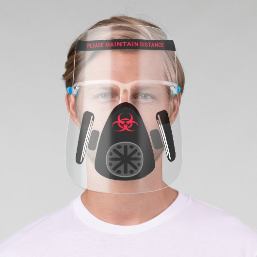 Novelty Biohazard Gas Mask Custom Face Shield (Insitu)