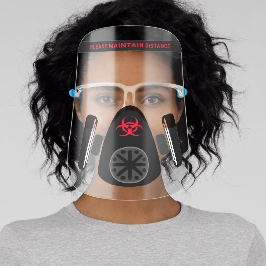 Novelty Biohazard Gas Mask Custom Face Shield (Insitu)