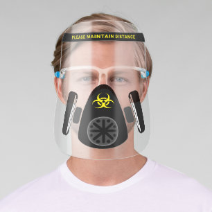 Novelty Biohazard Gas Mask Custom Face Shield