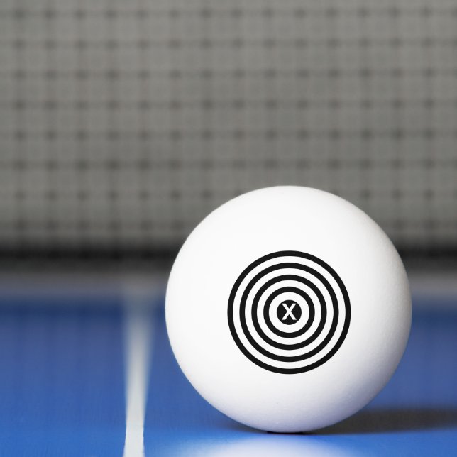 Novelty Black and White Bullseyes Circles and X Ping Pong Ball (Net)