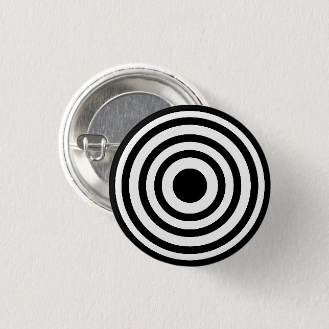 Novelty Black and White Bullseyes Circles Button (Front & Back)