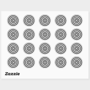 Novelty Black and White Bullseyes Circles Classic Round Sticker
