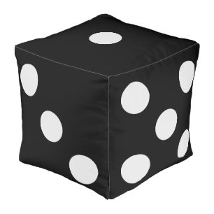 Novelty Black and White Dice Monochrome Oversized Pouf