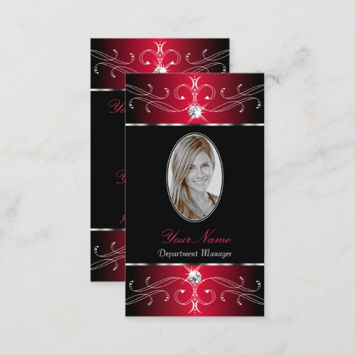 Novelty Black Red Ornate Ornaments Jewels Photo Business Card