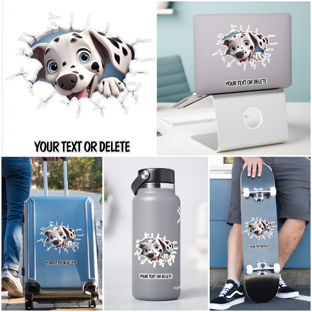 Novelty Breakthrough Hole Peeking Cute Dalmatian  Sticker (Creator Uploaded)
