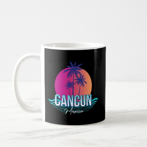 Novelty Cancun Mexico Sunset Palm Tree Ocean Wave Coffee Mug