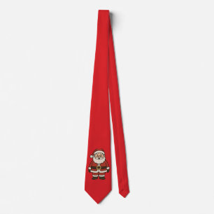 Novelty Cartoon Santa Claus Funny Red Christmas Neck Tie