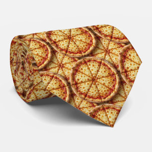 Novelty Cheese Pizza Fast Food Pattern Neck Tie