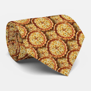 Novelty Cheese Pizza Fast Food Pattern Neck Tie