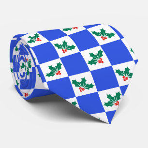 Novelty chequered Holly Christmas Neck Tie
