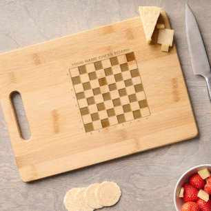 Novelty chess board engraved wood cutting board