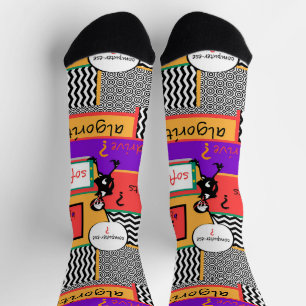 Novelty Computer-ese Crew Socks