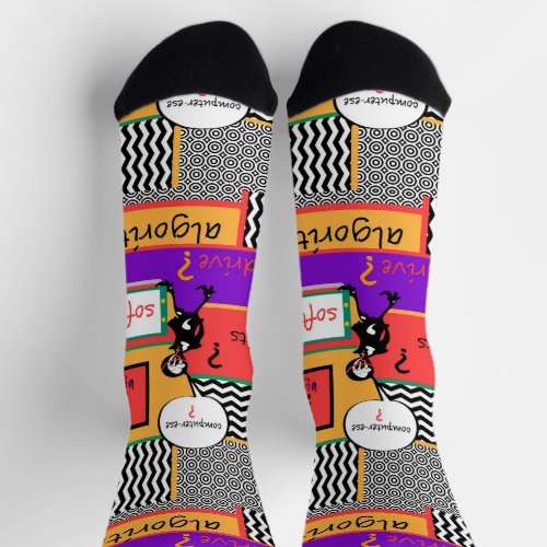 Novelty Computer_ese Crew Socks