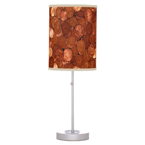 Novelty Copper Coins Table Lamp