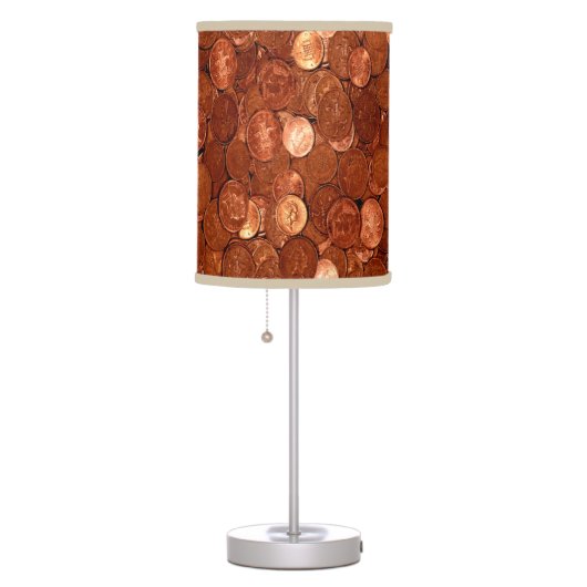 Novelty Copper Coins Table Lamp (Right)
