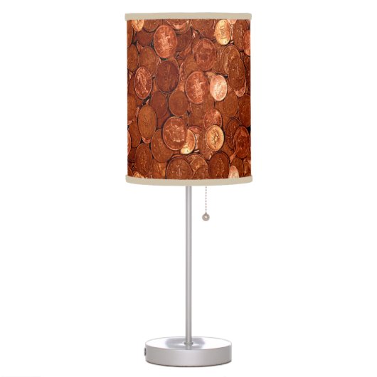 Novelty Copper Coins Table Lamp (Left)