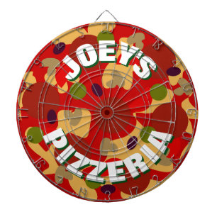 Novelty custom pepperoni pizza dartboard design with darts