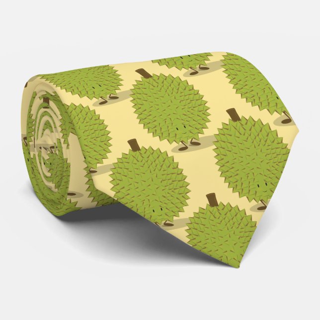 Novelty Durian Fruit Cartoon Food neck tie (Rolled)