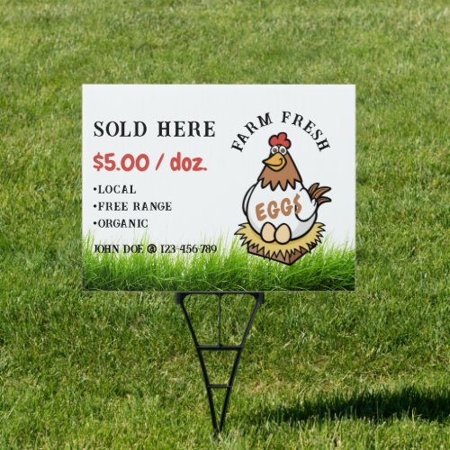 Novelty Farm Fresh Eggs For Sale Business Sign