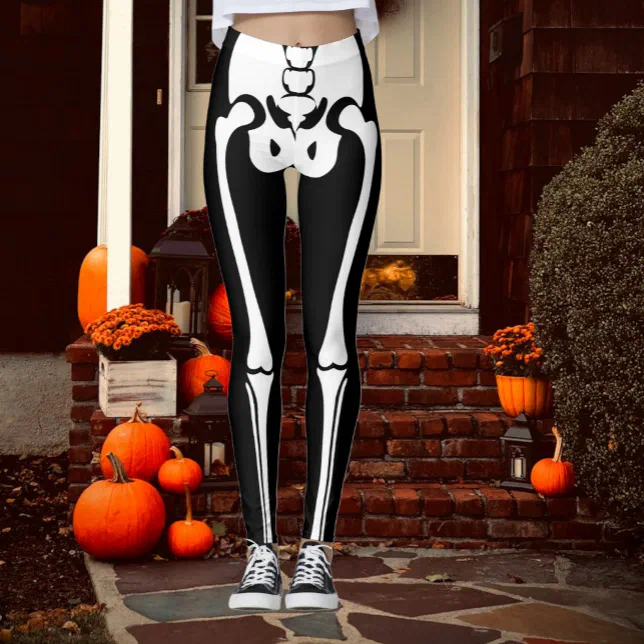 Novelty Fun Halloween Skeleton Legs Leggings Zazzle