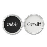 Novelty Funny Accountant Debit and Credit Joke Cufflinks