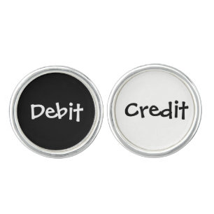 Novelty Funny Accountant Debit and Credit Joke Cufflinks