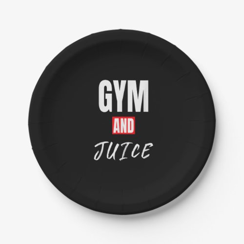 Novelty Funny Gym and Juice Workout Paper Plates