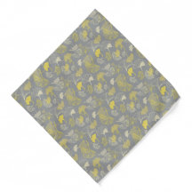 Novelty Ginkgo Gray and Yellow Pattern