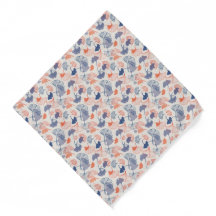 Novelty Ginkgo Navy Blue & Orange Pattern