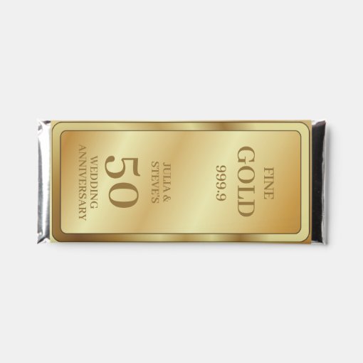 Novelty Gold Bar 50th Anniversary Hershey Favor Zazzle