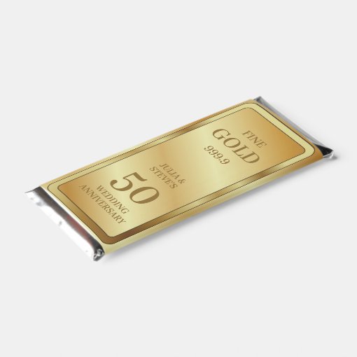 Novelty Gold Bar 50th Anniversary Hershey Favor Zazzle