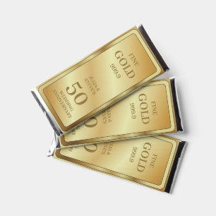 Novelty Gold Bar 50th Anniversary Hershey Favor