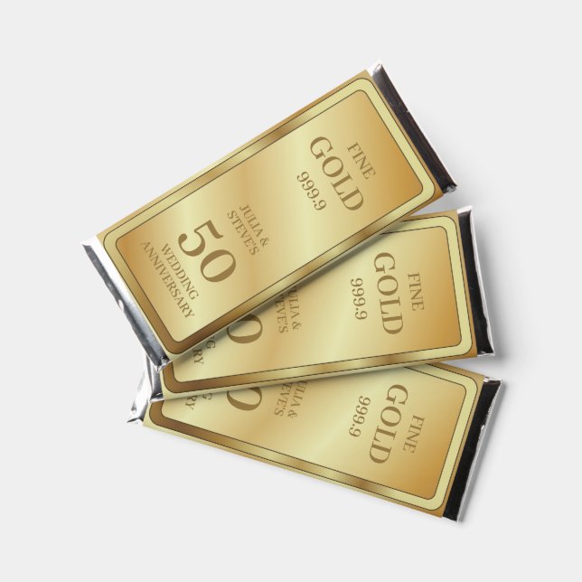 Novelty Gold Bar 50th Anniversary Hershey Favor (Front)