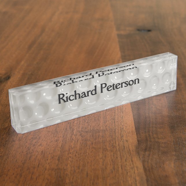 Novelty Golf Ball Sport Desk Name Plate (Side)
