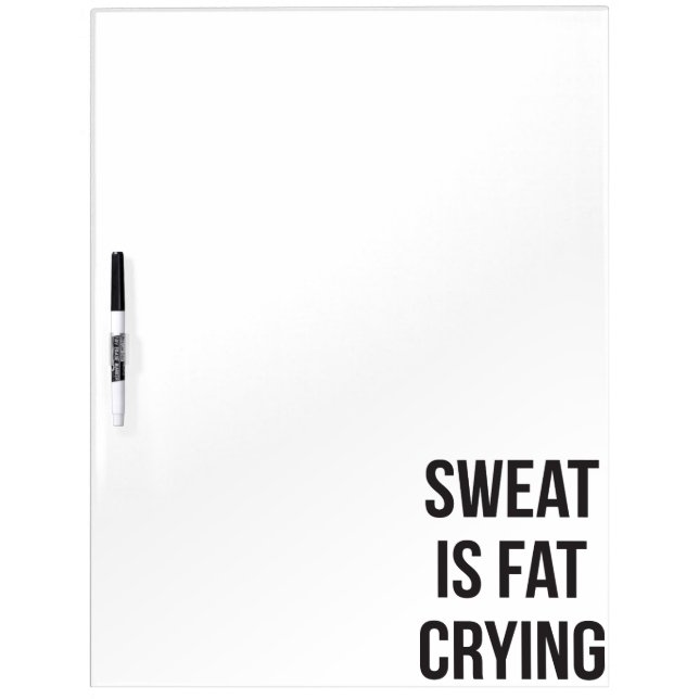 Novelty Gym - Sweat Is Fat Crying - Funny Workout Dry Erase Board (Front)