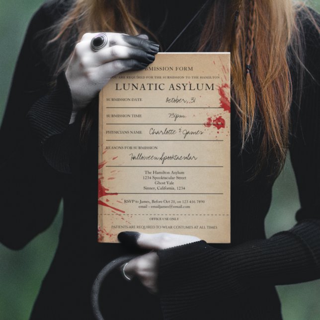 Novelty Halloween Party Lunatic Asylum Invitation (Creator Uploaded)