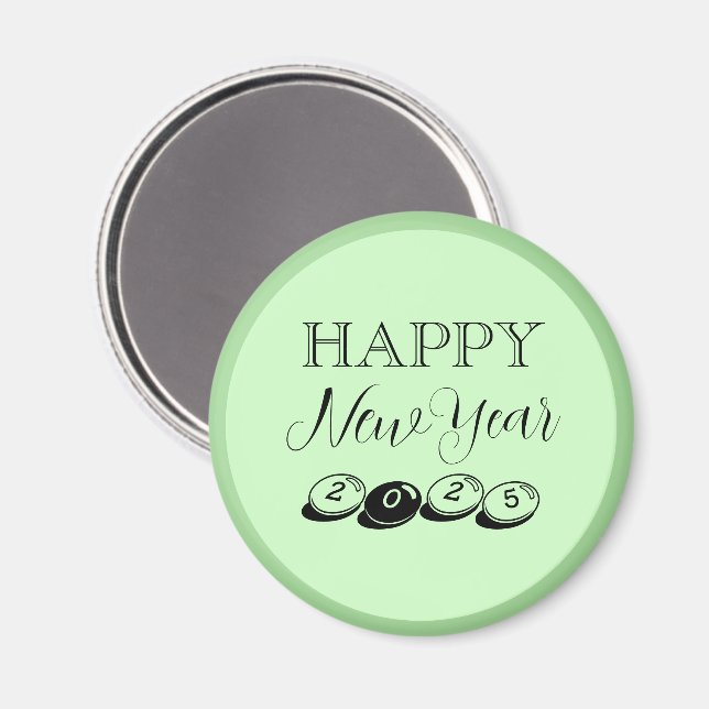 Novelty Happy New Year Light Green Magnet (Front/Back)