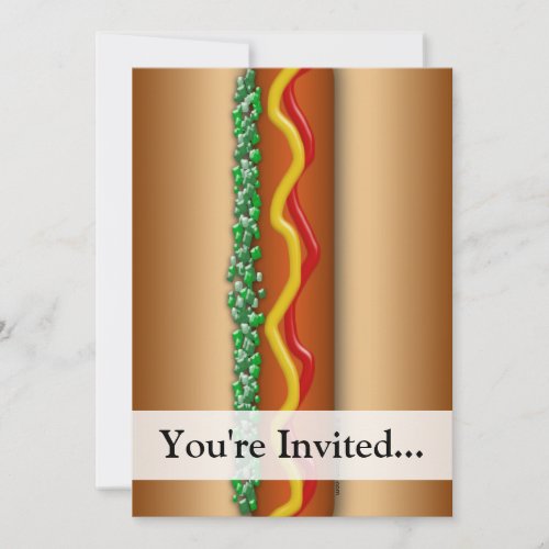 Novelty Hot Dog Graphic Invitation