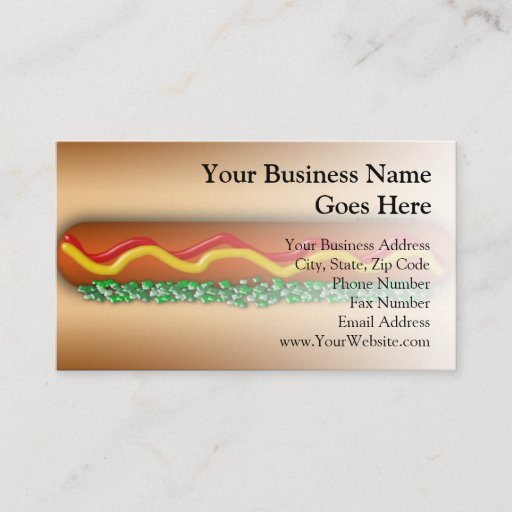 Customizable Novelty Hot Dog Graphic Business Cards