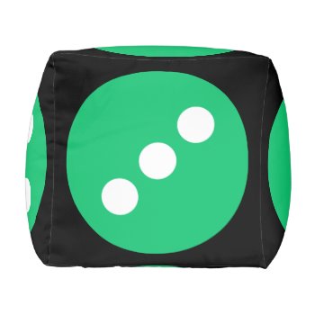 Novelty Huge Green And Black Dice Pouf by Classicville at Zazzle