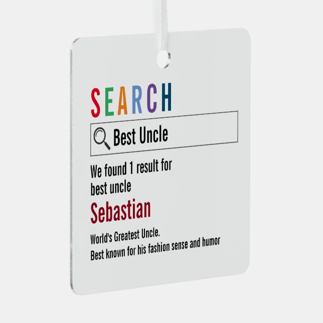 Novelty Internet Search Result Personalized Metal Ornament (Front Right)