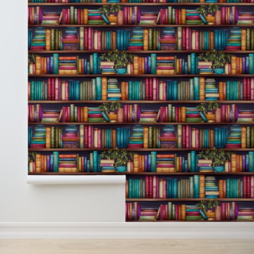 Novelty Library Bookcase  Wallpaper