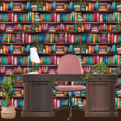 Novelty Library Bookcase Wallpaper