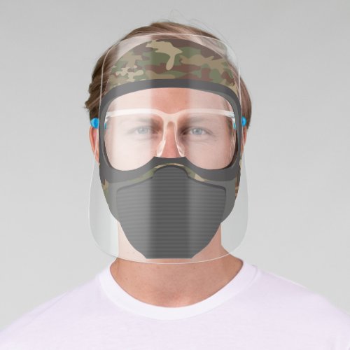 Novelty Military Camouflaged Helmet Face Shield