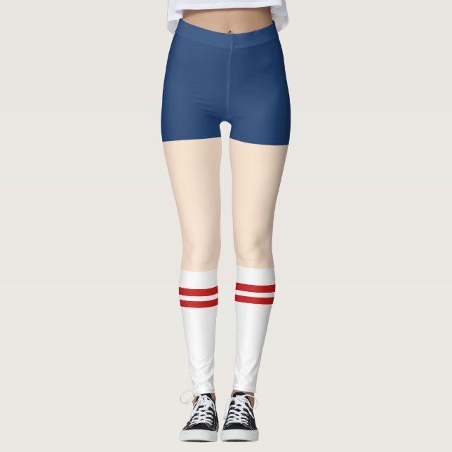 Novelty Nerdy Shorts And Tube Socks Leggings (Front)