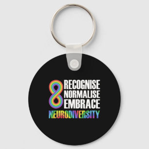 Novelty Neurodiversity Rainbow Infinity Autism Awa Keychain