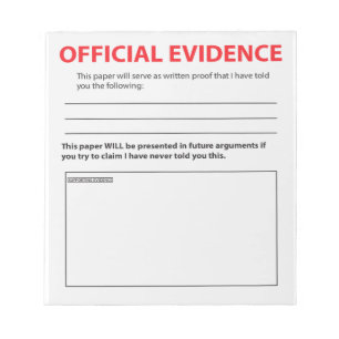 Novelty Official Evidence Funny Notepad 2