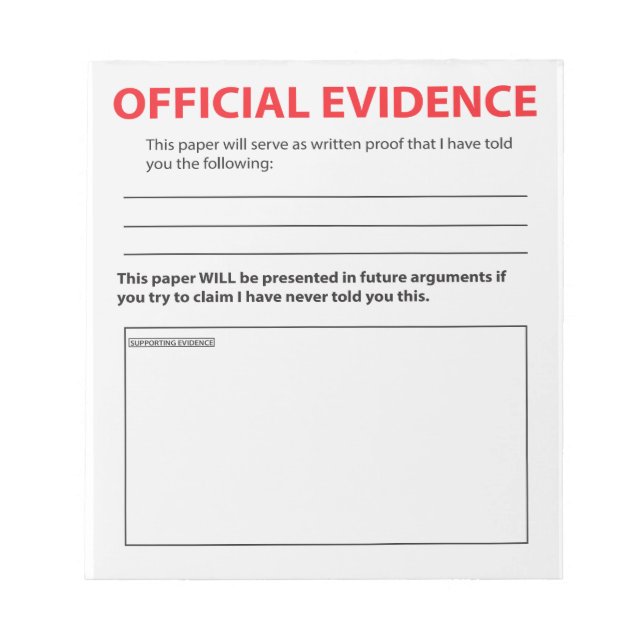 Novelty Official Evidence Funny Notepad 2 (Front)
