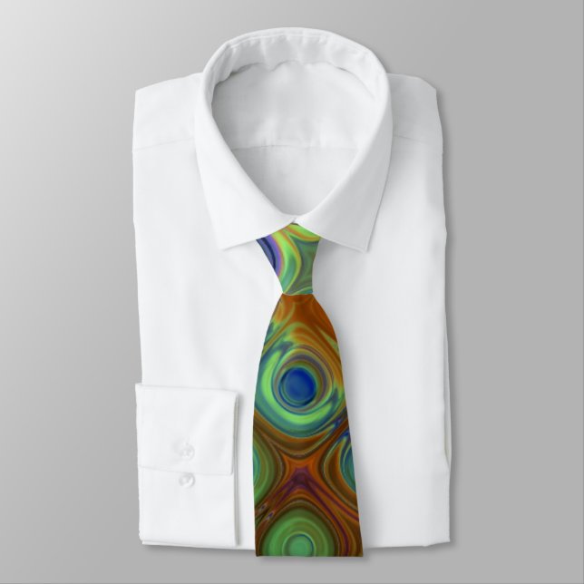 Novelty Peacock Men's Tie (Tied)
