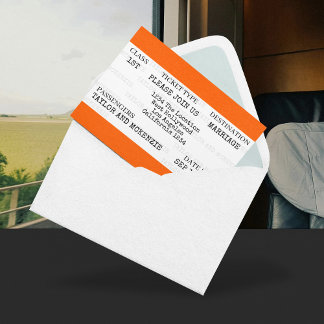 Novelty Personalized British Train Wedding Invitation